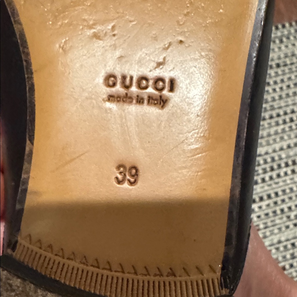 Gucci Princeton Authentic leather slipper slides with classic gold horse bit - Picture 15 of 16